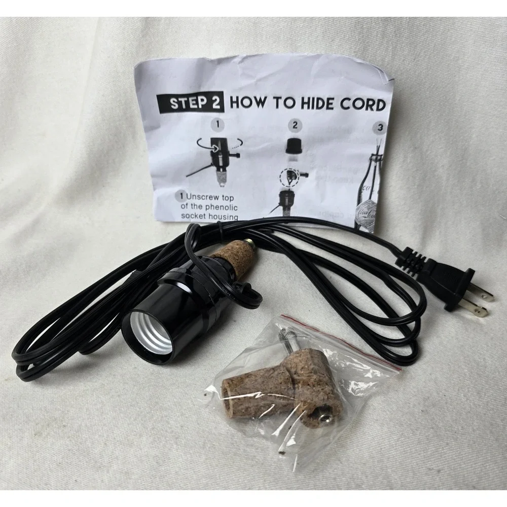 VINO LIGHT Bottle lamp kit, with 9mm Glass Drill bit, 3 Cork‎ Sizes